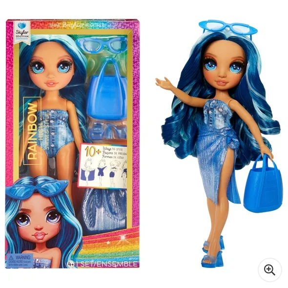 Barbie dreamtopia mermaid dolls-Rainbow High Swim & Style Skyler Fashion Doll