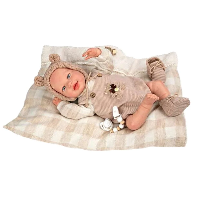 Modern-style doll house with contemporary furniture-Reborn doll Arias Ruben 45 cm