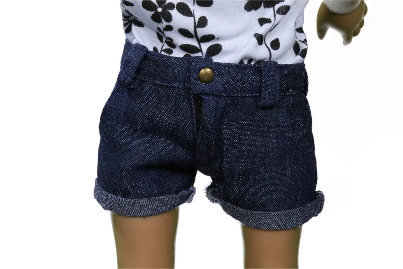 Role-playing dollhouse with themed decorations-Rolled Hem Jean Shorts