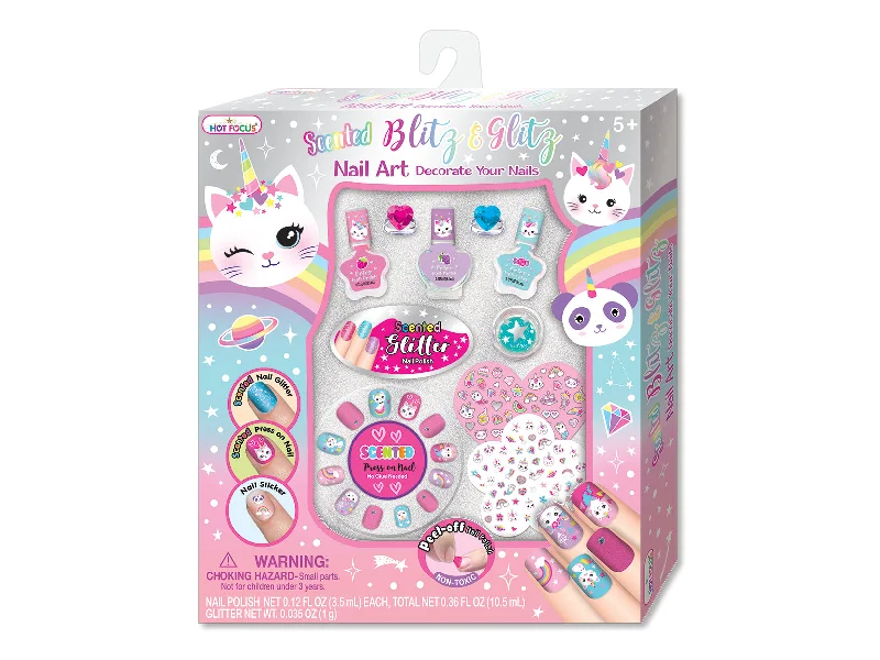 Dollhouse furniture set for role-playing adventures-Scented Blitz n Glitz Nail Art Caticorn