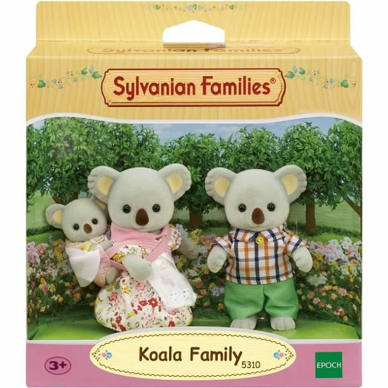 Miniature role-playing dollhouse for collectors-Set of Dolls Sylvanian Families Koala Family