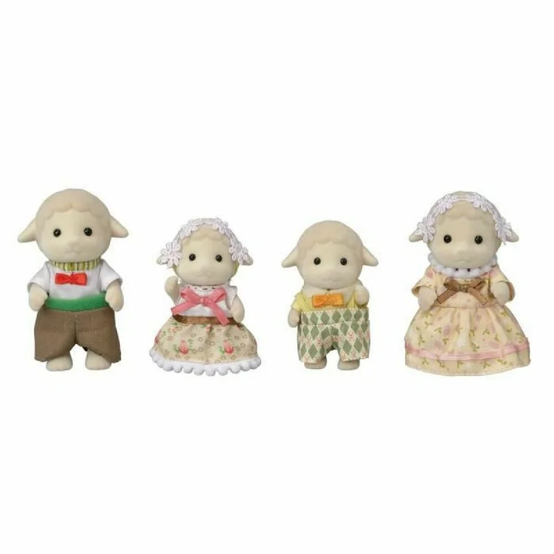 Themed role-playing dollhouse for holiday play-Set of Dolls Sylvanian Families The Sheep Family