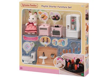 Role-playing dollhouse with family figures and accessories-SF PLAYFUL STARTER FURNITURE SET