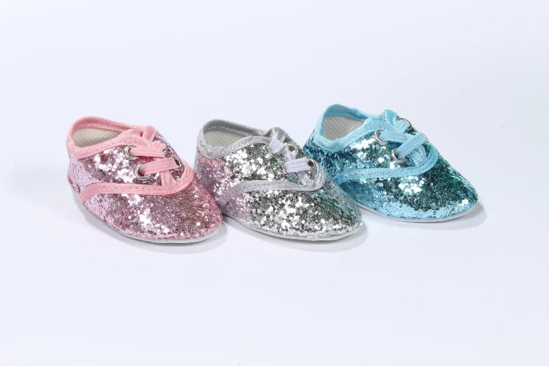 Miniature role-playing dollhouse for collectors-Sparkly No-Tie Sneakers