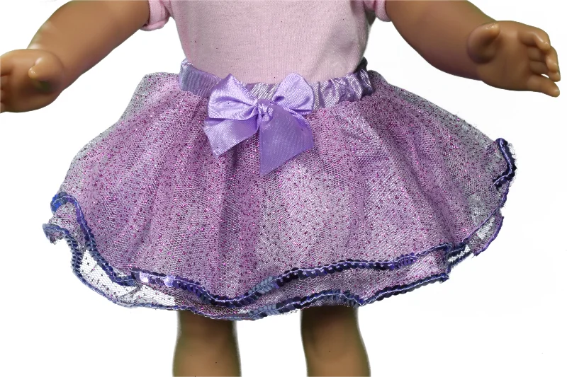 Themed role-playing dollhouse for holiday play-Sparkly Purple Tutu Skirt