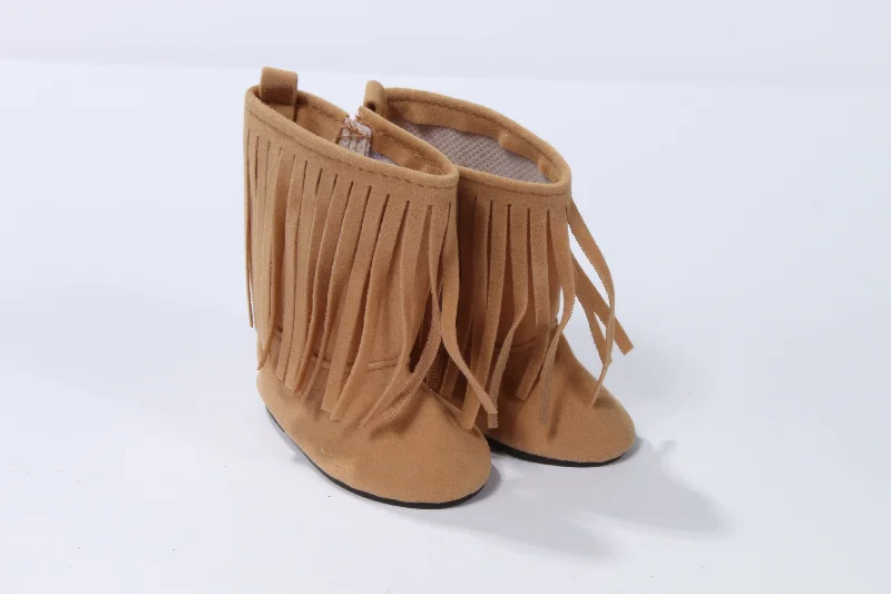 Realistic role-playing dollhouse for storytelling-Stylish Fringed Boots