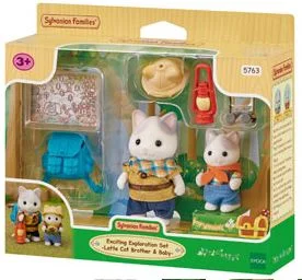 Role-playing dollhouse with movable walls for flexibility-SYLVANIAN FAMILIES - EXCITING EXPLORATION SET - LATTE CAT BROTHER AND BABY