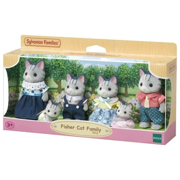 Role-playing dollhouse with nursery or baby room setup-SYLVANIAN FAMILIES FISHER CAT FAMILY