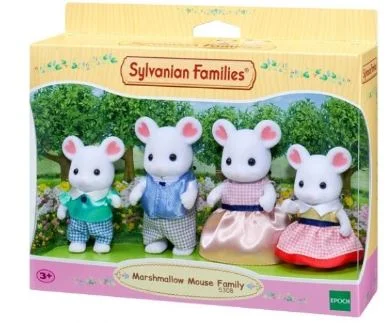 Stylish role-playing dollhouse with contemporary design-SLYVANIAN FAMILIES - MARSHMALLOW MOUSE FAMILY