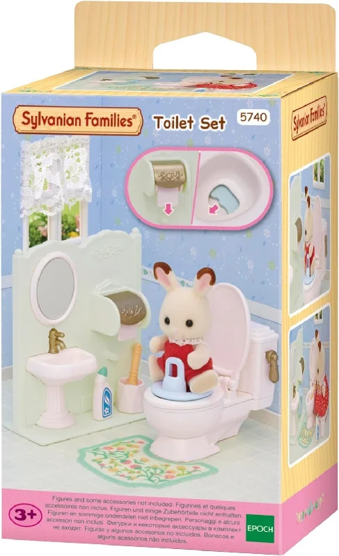 Dollhouse playset with pets for role-playing games-SYLVANIAN FAMILIES - TOILET SET