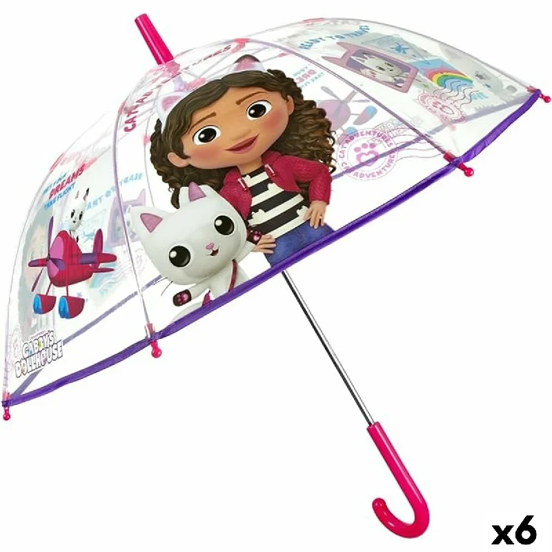 Compact foldable doll house for travel play-Umbrella Gabby's Dollhouse Multicolour 74 cm (6 Units)