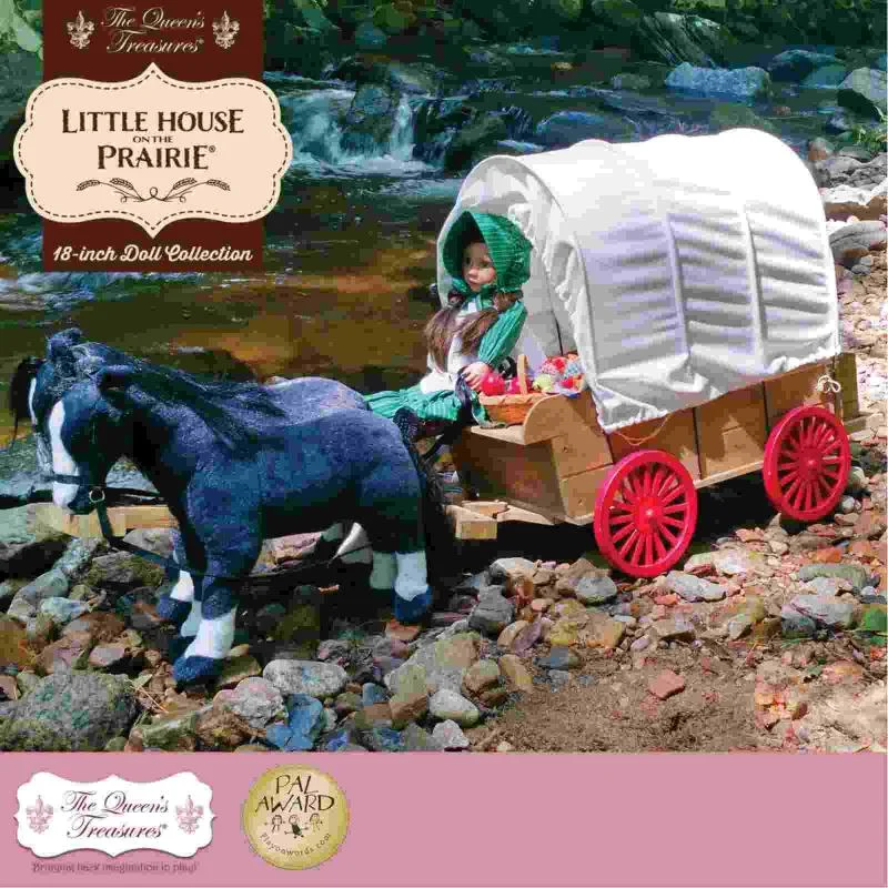 Interactive role-playing dollhouse with furniture sets-LITTLE HOUSE ON THE PRARIE COVERED WAGON,SLEIGH AND TRUNK.