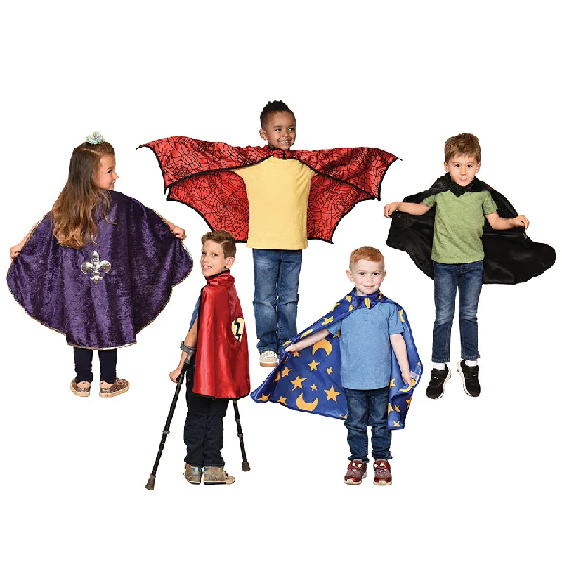 Playing characters with costumes for themed play-Classroom Capers | 5 Brightly Colored Dress-Up Capes