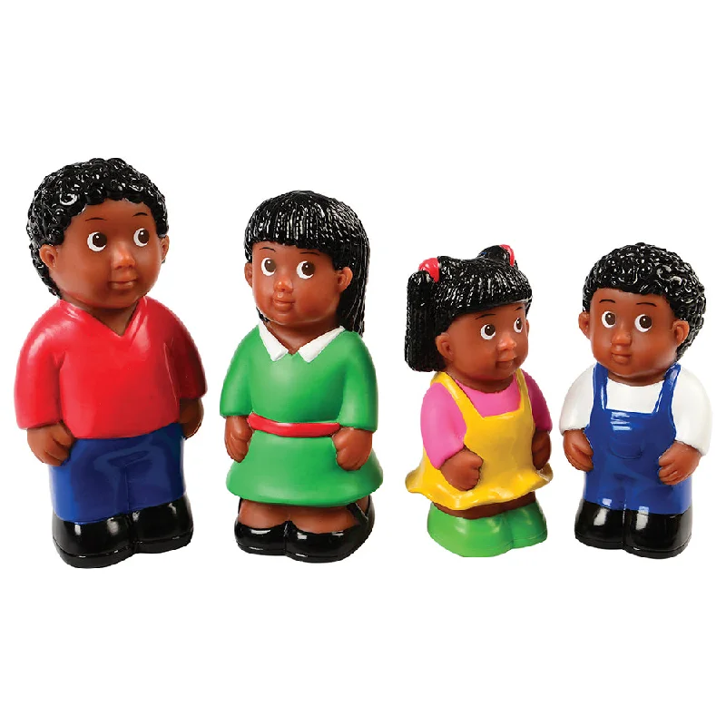 Playing characters for outdoor exploration games-Easy Grip African American Family Figures | 4-Piece Set for Block & Pretend Play