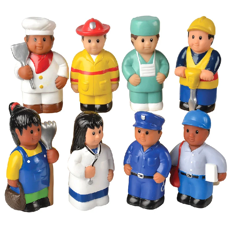 Detective playing characters for mystery-solving adventures-Easy Grip Community Figures 8-Piece Set | Pretend Play Dolls for Ages 18 Months+