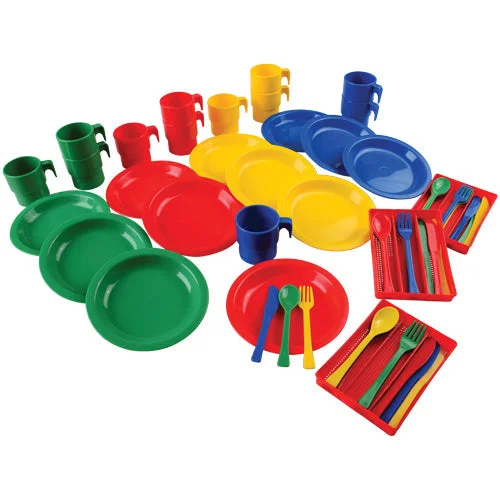 Outdoor-themed playing characters for nature adventures-Indestructible Play Dishes - Service For 12