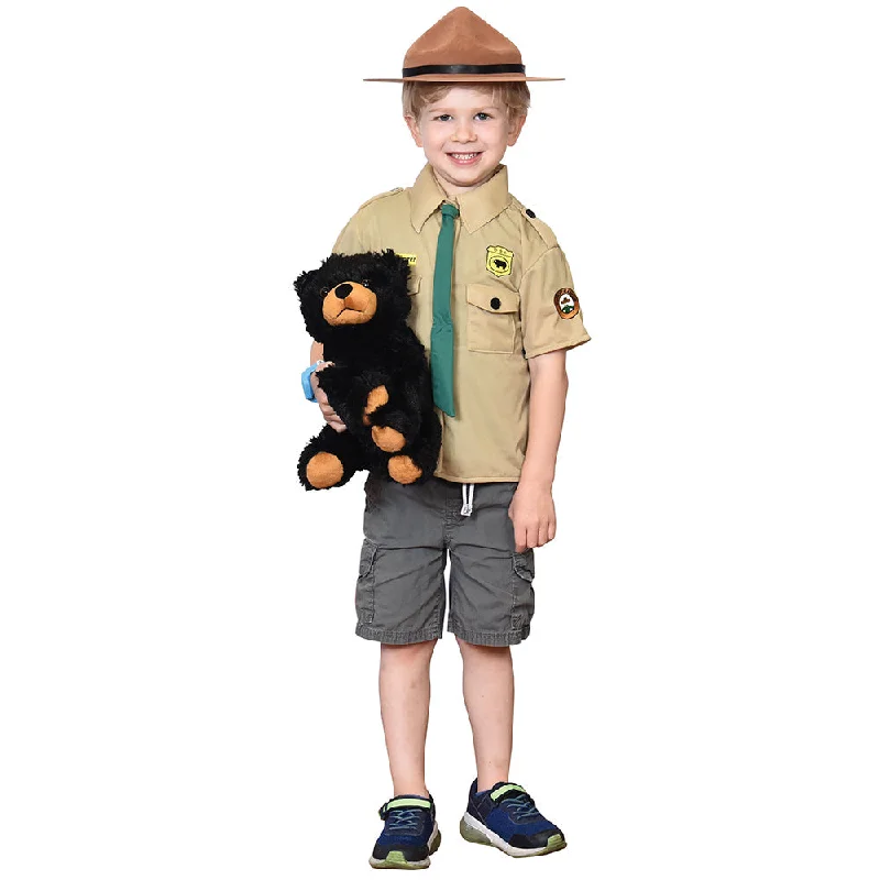 Safari-themed playing characters for wild animal adventures-Park Ranger Costume with Bear