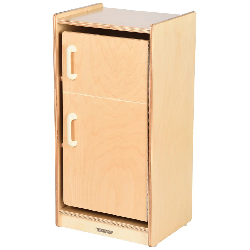 Playing characters with accessories for enhanced play-Safe-Play Eco-Friendly Wooden Toddler Refrigerator