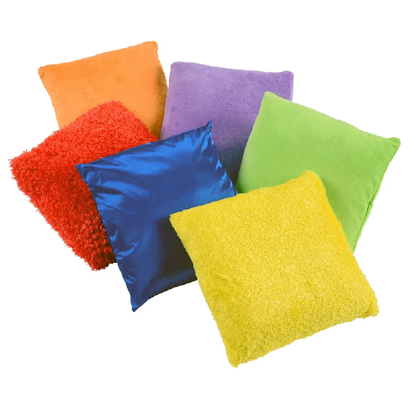 Medieval playing characters for knightly quests-Sensory 9" Square Textured Pillows | 6 PC Set