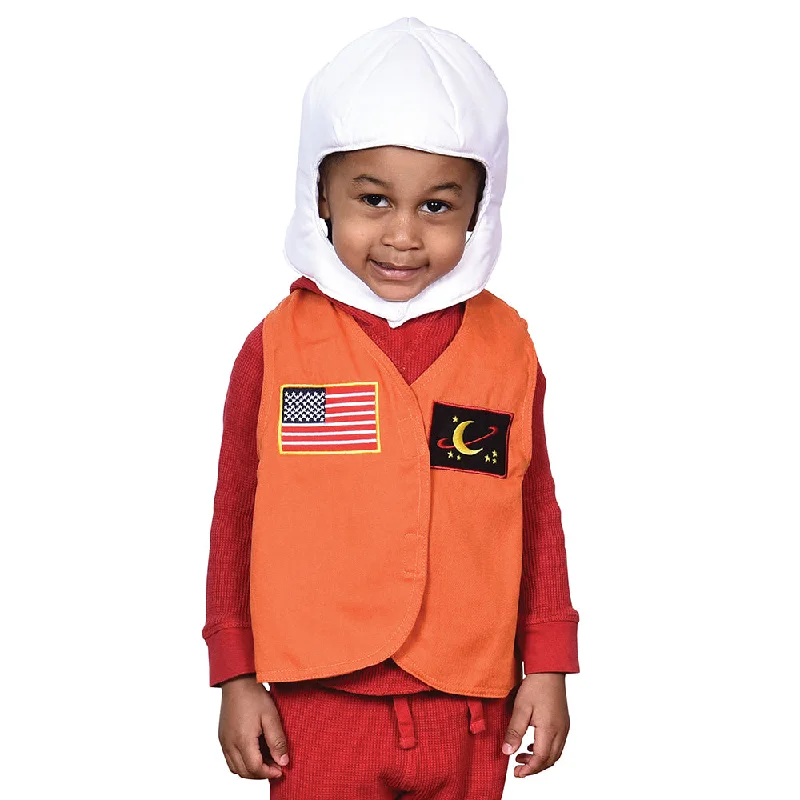 Interactive playing characters with lights and sounds-Toddler Astronaut Role-Play Vest & Helmet | Easy Slip-On with Hook & Loop Closures